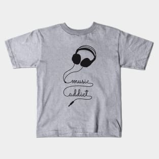 headphone music addict Kids T-Shirt